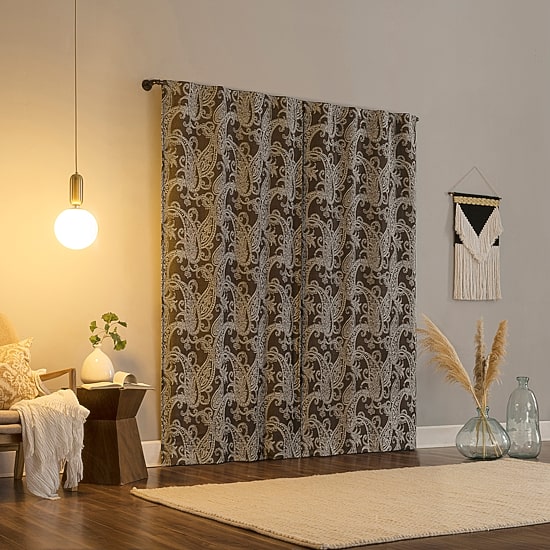 Sun Zero Pedra Back Tab 100% Blackout Single Curtain Panel