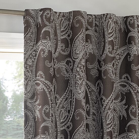 Sun Zero Pedra Back Tab 100% Blackout Single Curtain Panel