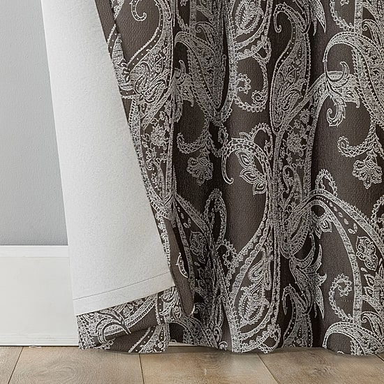 Sun Zero Pedra Back Tab 100% Blackout Single Curtain Panel