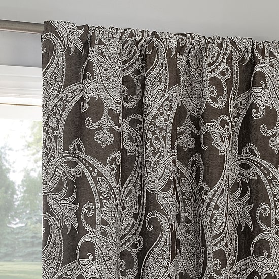 Sun Zero Pedra Back Tab 100% Blackout Single Curtain Panel
