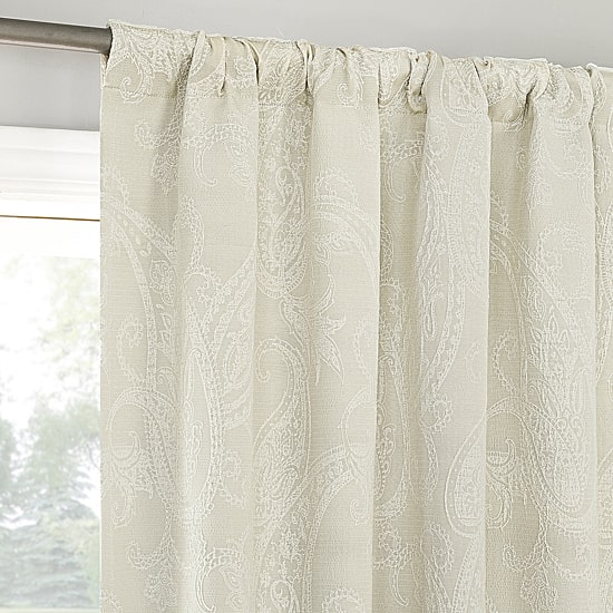 Sun Zero Pedra Rod Pocket Back Tab 100% Blackout Single Curtain Panel