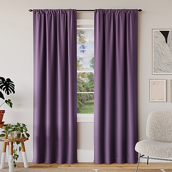 Sun Zero Rianna Rod Pocket 100% Blackout Single Curtain Panel