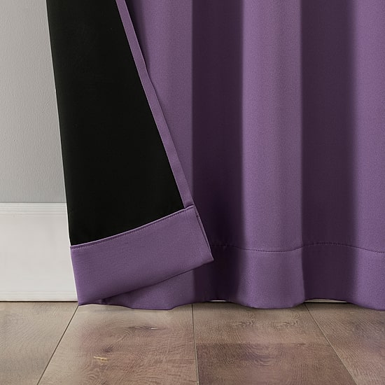 Sun Zero Rianna Rod Pocket 100% Blackout Single Curtain Panel