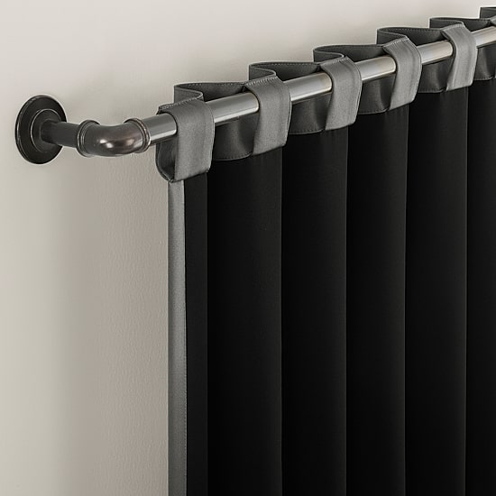 Sun Zero Aria Magnetic Closure Rod Pocket Back Tab 100% Blackout Set of 2 Curtain Panel