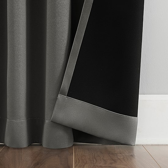 Sun Zero Aria Magnetic Closure Rod Pocket Back Tab 100% Blackout Set of 2 Curtain Panel