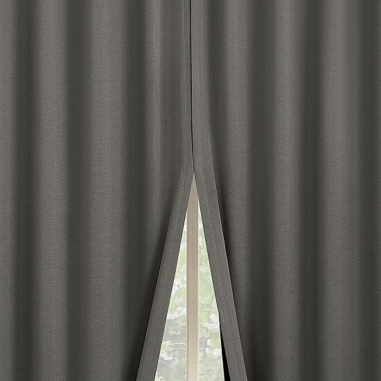 Sun Zero Aria Magnetic Closure Rod Pocket Back Tab 100% Blackout Set of 2 Curtain Panel