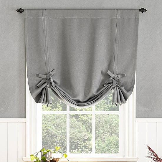 Sun Zero Evan Blackout Rod Pocket Single Tie-Up Shade