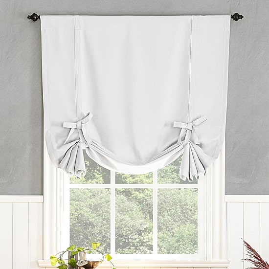 Sun Zero Evan Blackout Rod Pocket Single Tie-Up Shade