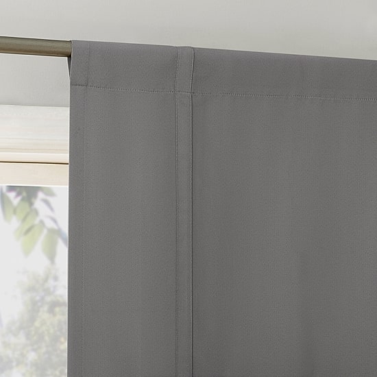 Sun Zero Evan Blackout Rod Pocket Single Tie-Up Shade