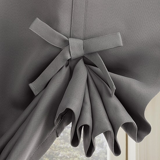 Sun Zero Evan Blackout Rod Pocket Single Tie-Up Shade