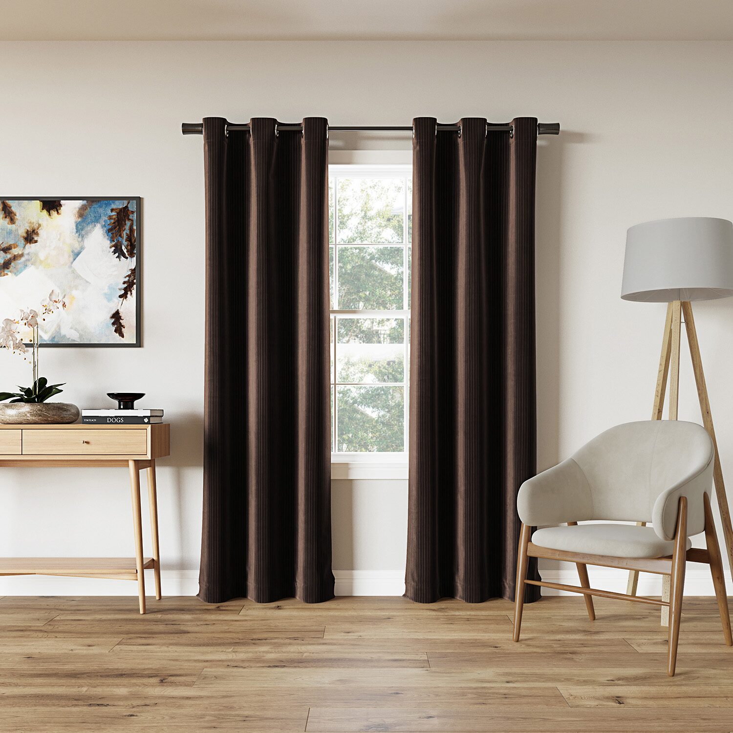Sun Zero Cascade Grommet Top Blackout Single Curtain Panel