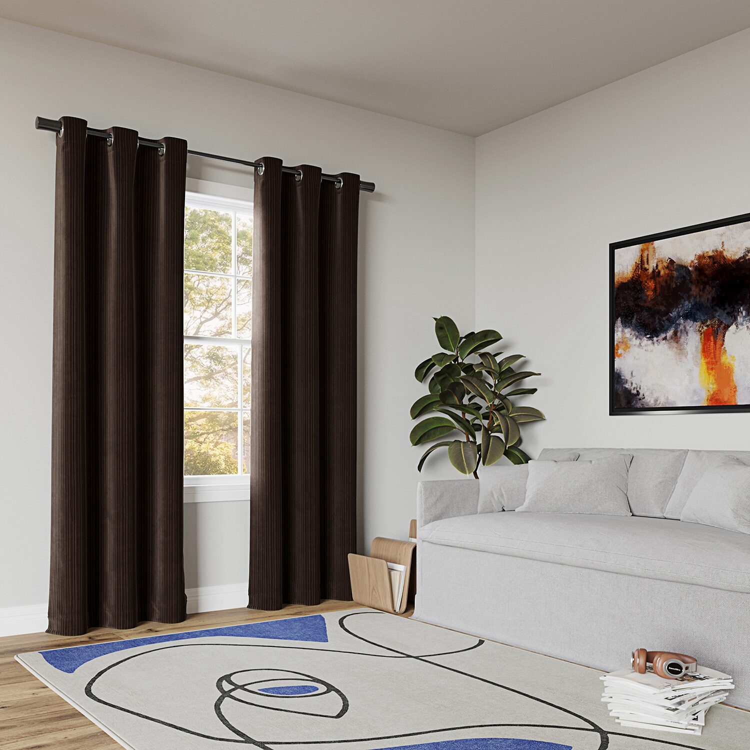 Sun Zero Cascade Grommet Top Blackout Single Curtain Panel