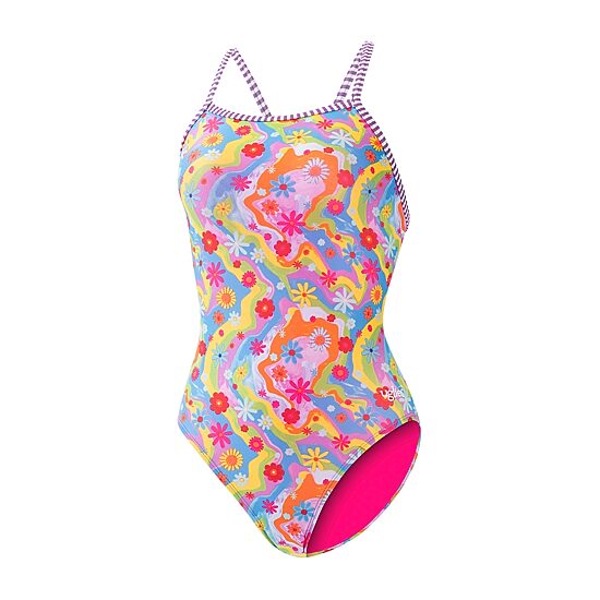 Dolfin Womens Tie Dye Juniors Plus Moderate Coverage One Piece Swimsuit