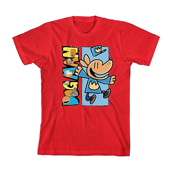 Little & Big Kid Boys Crew Neck Short Sleeve Relaxed Fit Dog Man Graphic T-Shirt