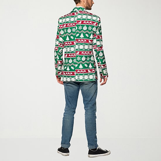 Suitmeister Festive Fairisle Mens Slim Fit Blazer