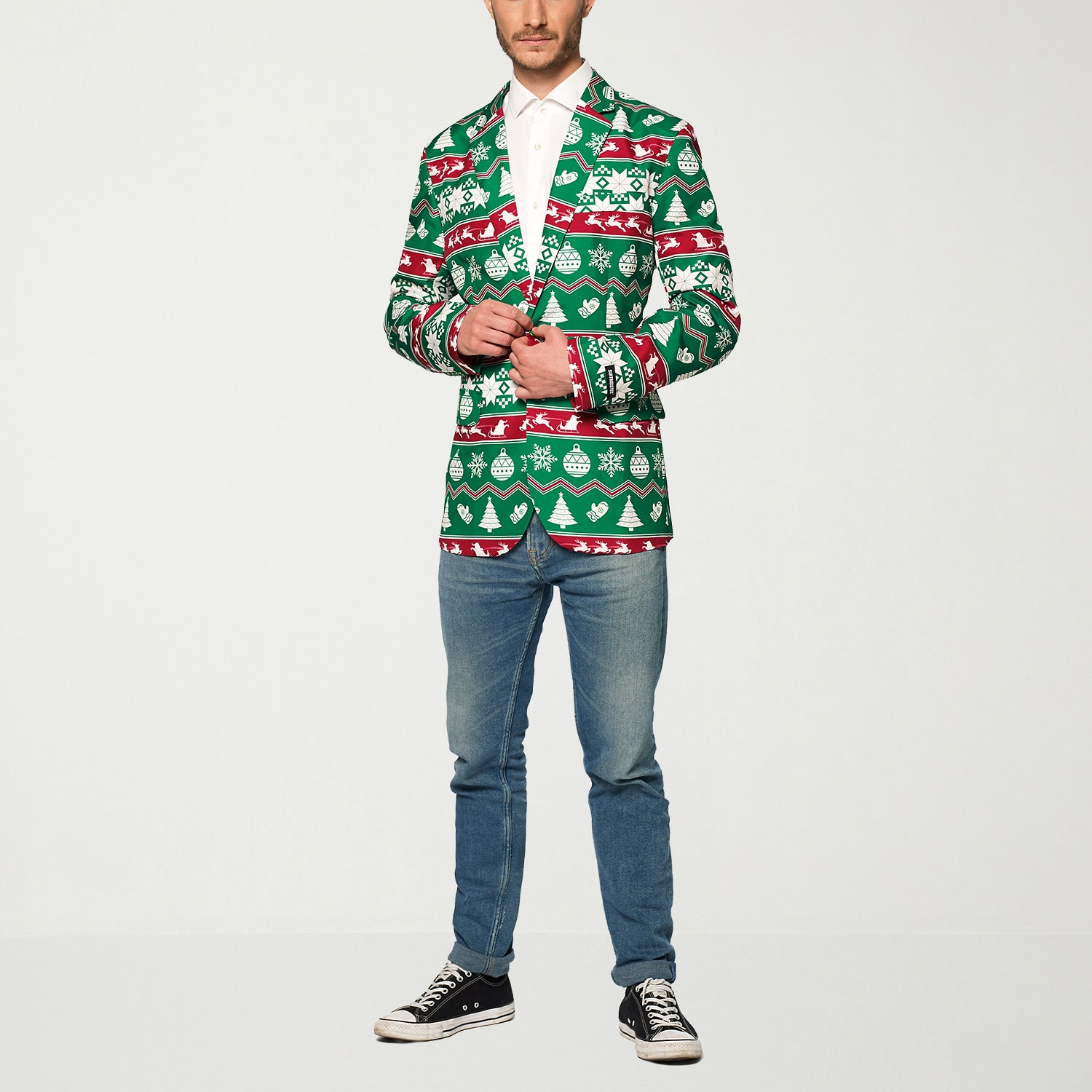 Suitmeister Festive Fairisle Mens Slim Fit Blazer