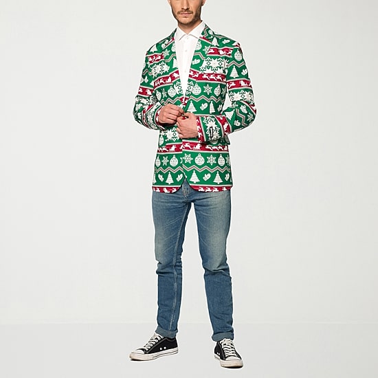 Suitmeister Festive Fairisle Mens Slim Fit Blazer