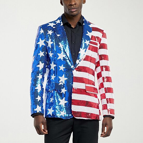 Suitmeister Usa Sequin Mens Slim Fit Blazer