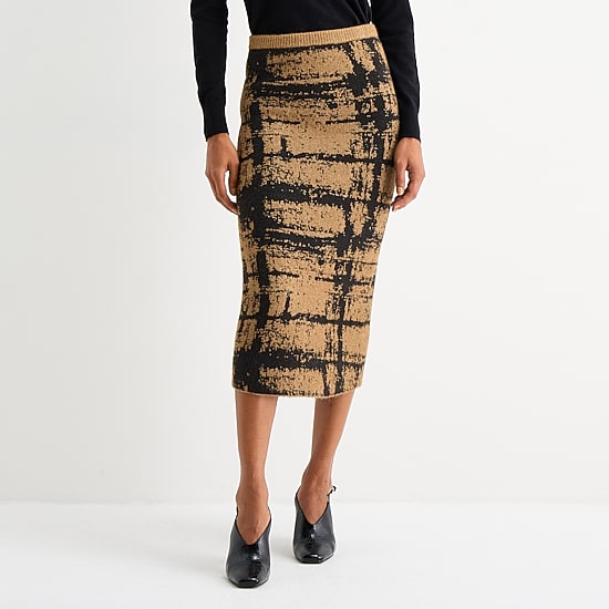 Worthington Womens Midi A-Line Skirt