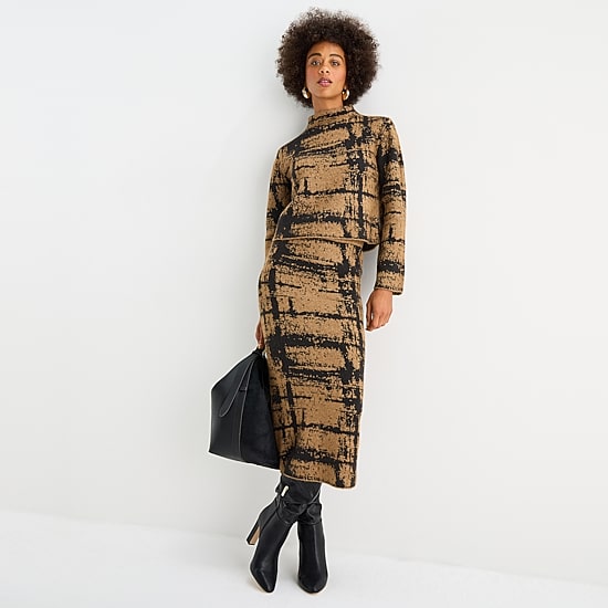 Worthington Womens Midi A-Line Skirt