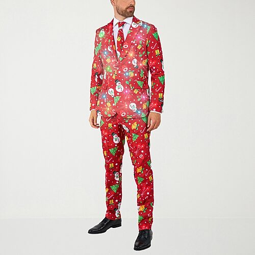 Suitmeister Light Up Christmas Mens 3-pc. Suit Set, Xx-large, Red