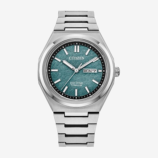 Citizen Zenshin Mens Silver Tone Bracelet Watch Aw0130-85x