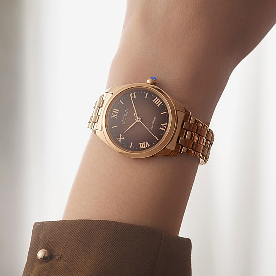 Citizen Classic Womens Rose Goldtone Stainless Steel Bracelet Watch Em1143-81z