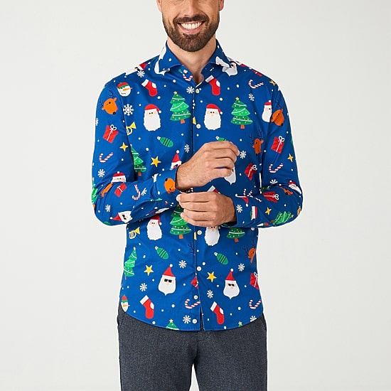 Opposuits Festive Mens Regular Fit Long Sleeve Dress Shirt
