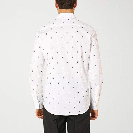 Suitmeister Christmas Trees Mens Regular Fit Long Sleeve Dress Shirt