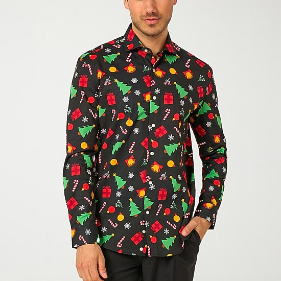 Opposuits Christmas Mens Regular Fit Long Sleeve Dress Shirt
