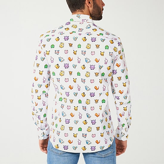 Opposuits Mens Regular Fit Pokemon Long Sleeve Dress Shirt