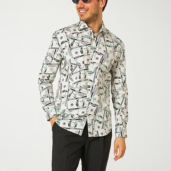 Opposuits Money Mens Regular Fit Long Sleeve Dress Shirt