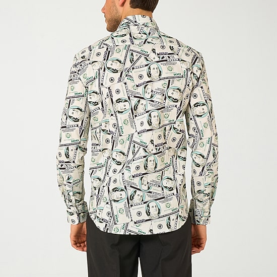 Opposuits Money Mens Regular Fit Long Sleeve Dress Shirt
