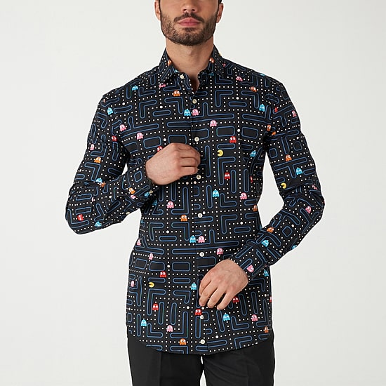 Opposuits Mens Regular Fit Pacman Long Sleeve Dress Shirt