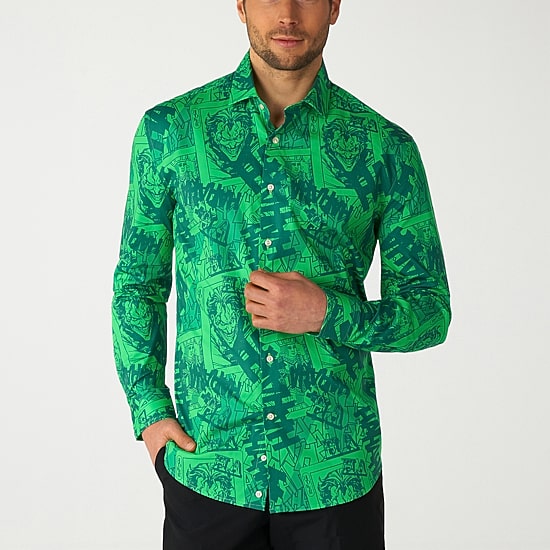 Opposuits The Joker Mens Regular Fit DC Comics Long Sleeve Dress Shirt