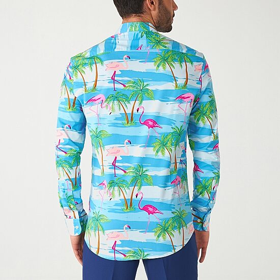 Opposuits Flamingo Mens Regular Fit Long Sleeve Dress Shirt
