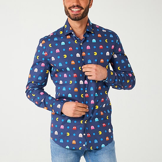 Opposuits Mens Regular Fit Pacman Long Sleeve Dress Shirt