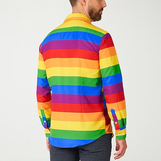 Suitmeister Rainbow Mens Regular Fit Long Sleeve Dress Shirt