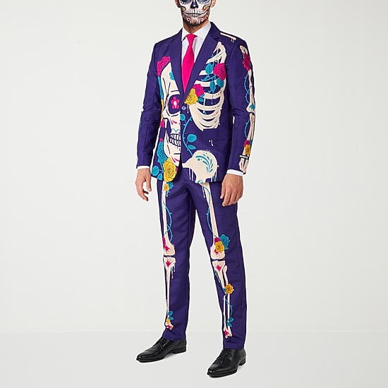Suitmeister Sugar Skull Mens 3-pc. Suit Set
