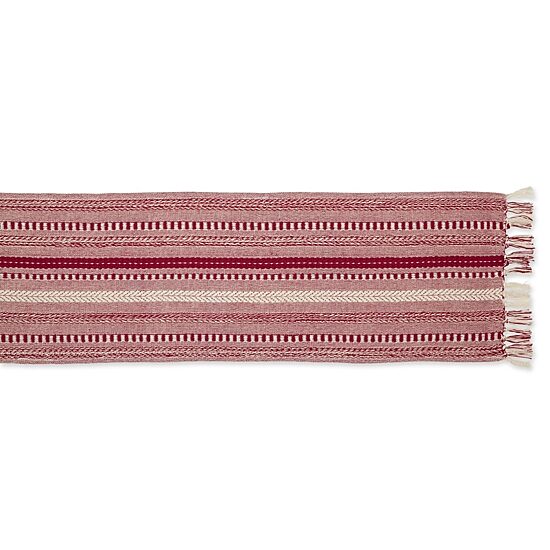 Design Imports Barn Red Braided Stripe Table Runner