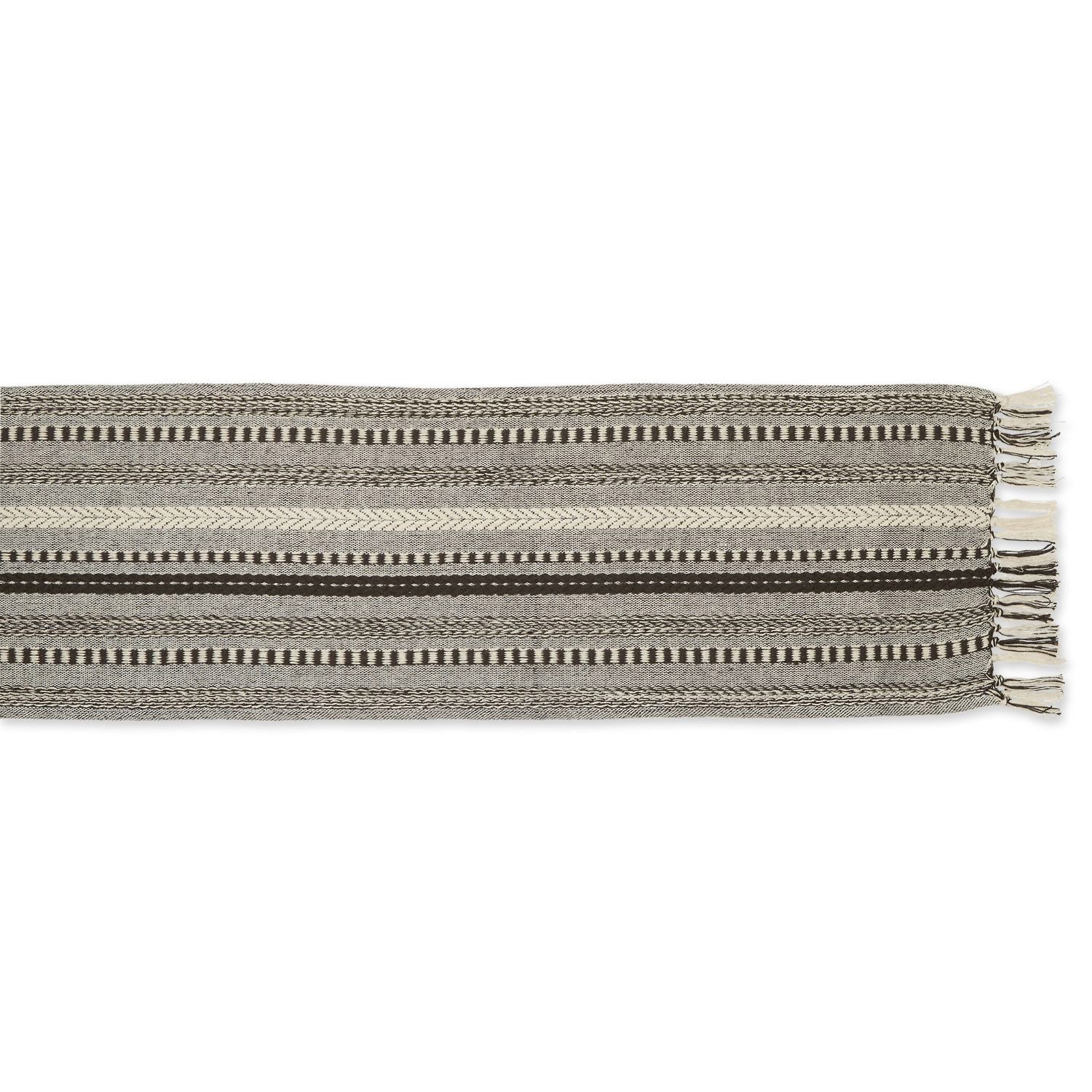 Design Imports Dark Brown Braided Stripe Table Runner