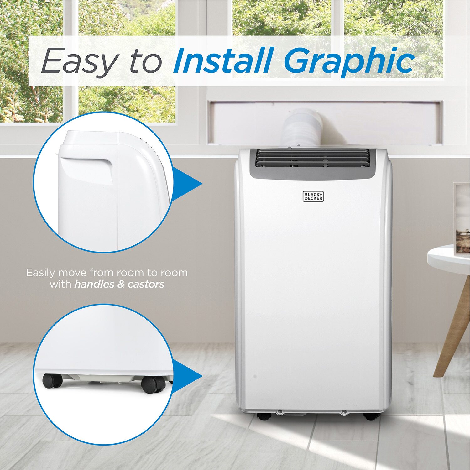 Black+Decker 12000 Btu Portable Air Conditioner With Remote Control White