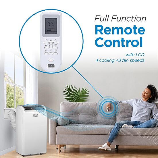 Black+Decker 10,000 BTU SACC/CEC (14,000 BTU ASHRAE) Portable Air Conditioner With Heat and Remote Control