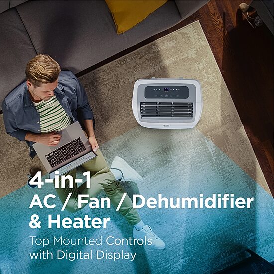 Black+Decker 10,000 BTU SACC/CEC (14,000 BTU ASHRAE) Portable Air Conditioner With Heat and Remote Control
