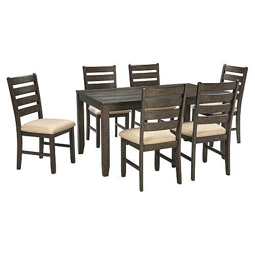 Signature Design by Ashley Linwood 7-Piece Rectangular Dining Set, One Size, Brown