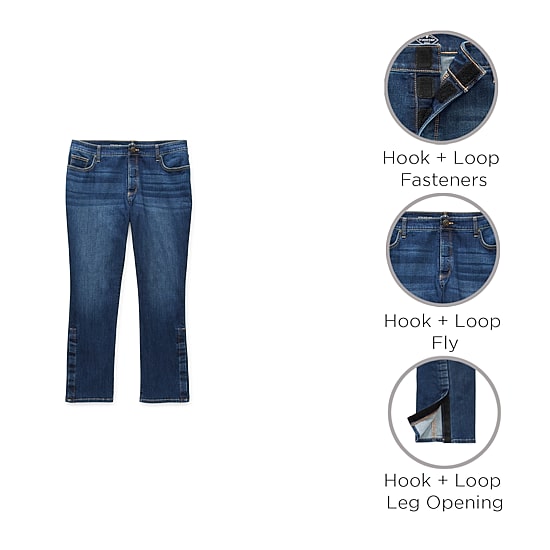 St. John's Bay Secretly Slender Womens Plus Mid Rise Adaptive Hidden Access Opening Straight Leg Jean