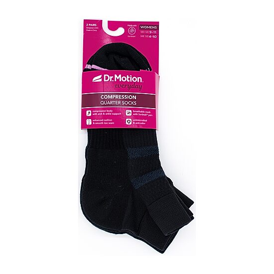 Dr.Motion Womens 2 Pair Quarter Ankle Socks