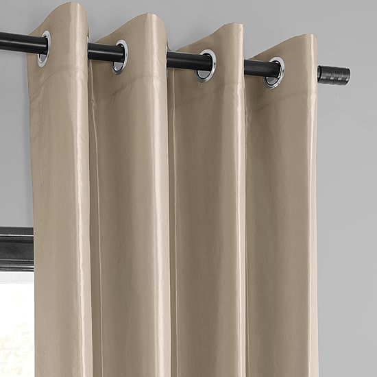 Exclusive Fabrics & Furnishing Faux Silk Taffeta Grommet Top Energy Saving Blackout Single Curtain Panel