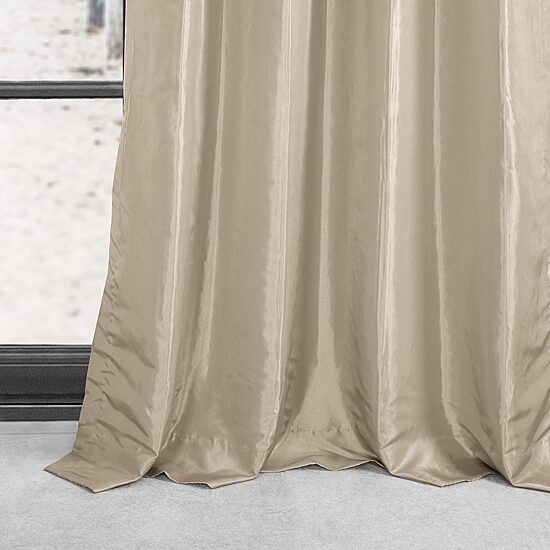 Exclusive Fabrics & Furnishing Faux Silk Taffeta Grommet Top Energy Saving Blackout Single Curtain Panel