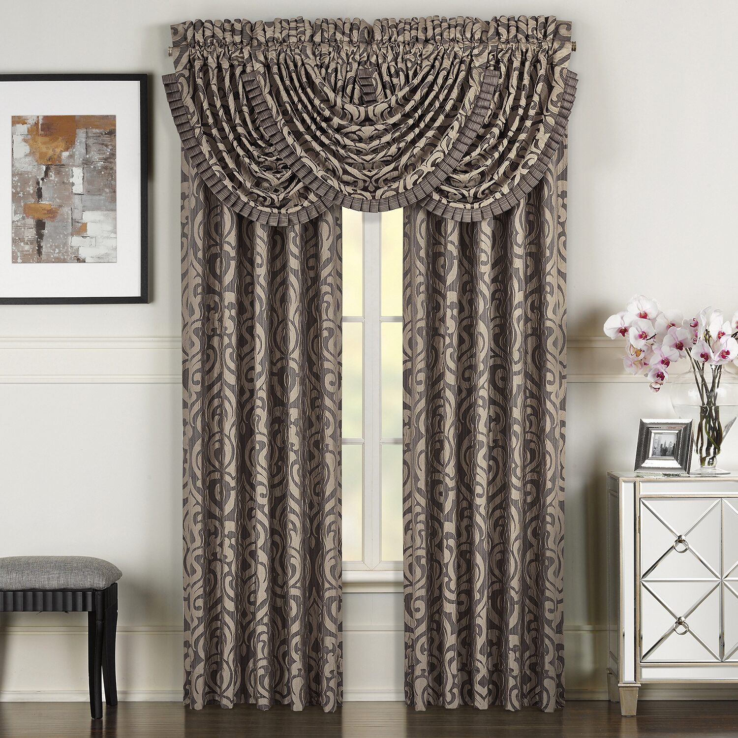 Queen Street Rod Pocket Light-Filtering Set of 2 Curtain Panel